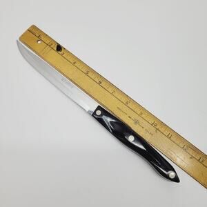 CUTCO #1729 DD Coffee Brown Handle Serrated Knife Carver 6.75” Blade